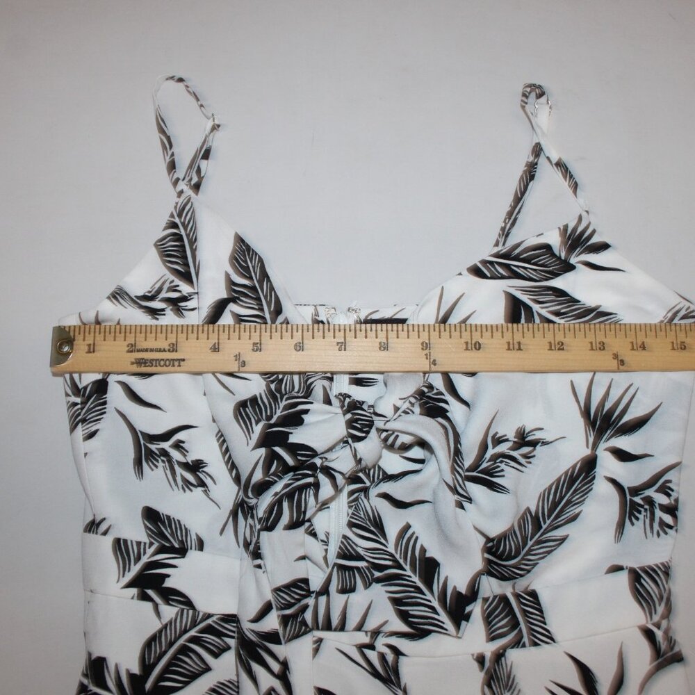 Jay Godfrey Jumpsuit Sz 6 White Black Printed Knot Front 100% Poly Jumpsuit - Picture 6 of 11